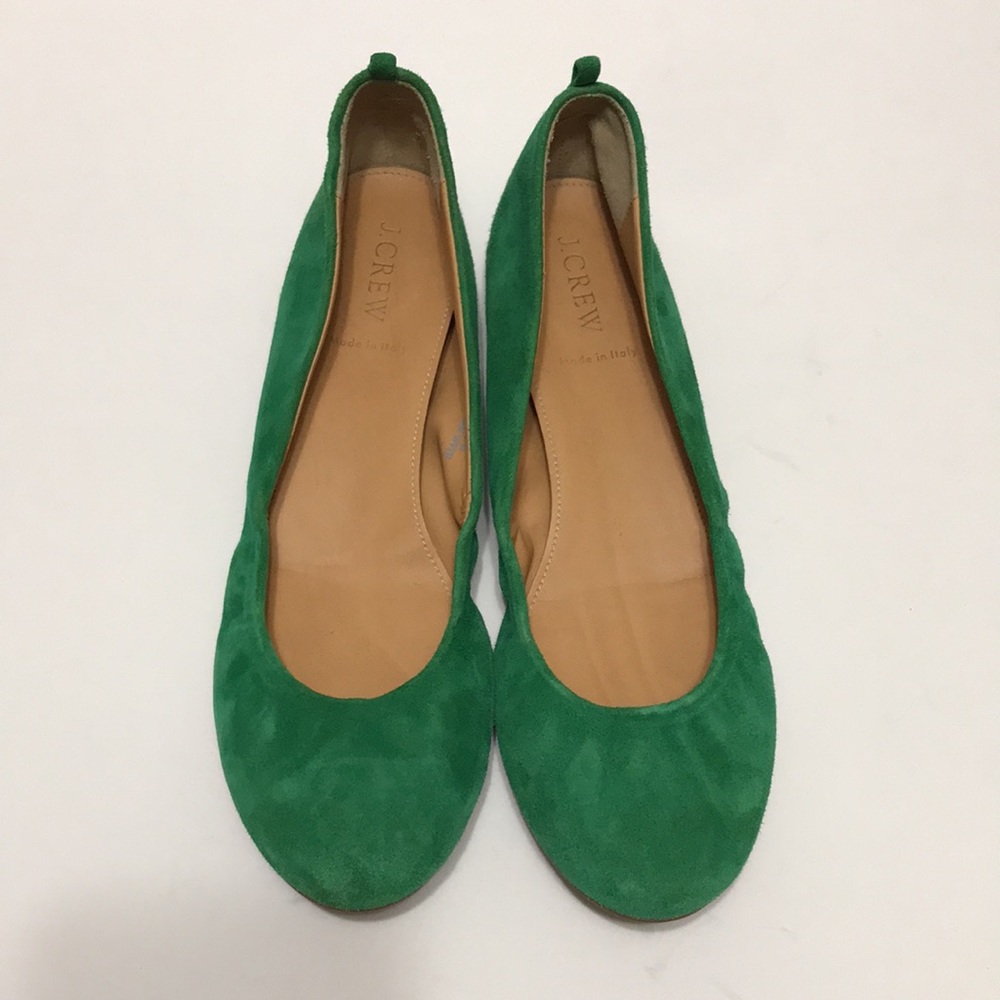J. Crew Green Suede Ballet Flats - Picture 2 of 12